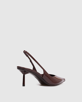 Le Silla Vivienne burgundy patent leather slingbacks 4206D060BXPPGSM