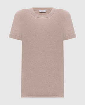 Peserico Beige melange T-shirt with lapels S06840J005669