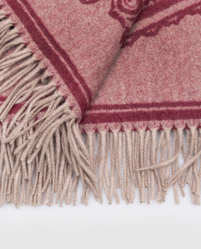Etro Burgundy wool and cashmere plaid with Pegaso pattern UKCA0004AL296