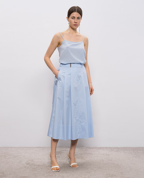 Peserico Blue midi skirt with patch A0558101979