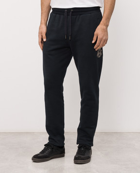 Dolce&Gabbana Black joggers with heraldic logo patch GP07TZG7PZT