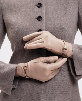 Sermoneta Gloves Beige leather gloves A109MODGRIMALDA