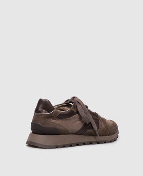 Brunello Cucinelli Brown combination sneakers with logo patch MZSFG3327P