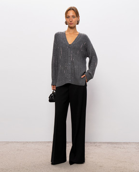 Twinset Gray cardigan with wool 262TT3153