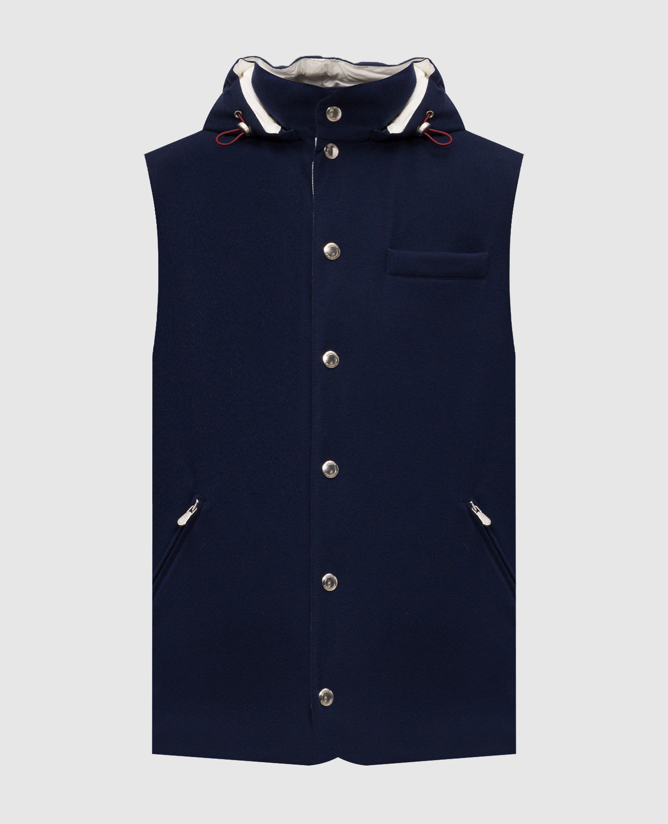 

Blue wool down vest with hood Brunello Cucinelli