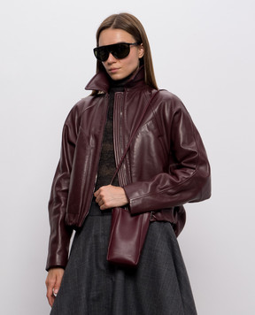 Brunello Cucinelli Burgundy leather bag with embossed logo MWXAD2739P