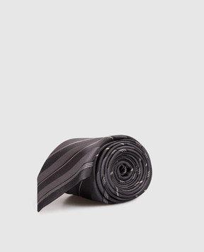Brunello Cucinelli Gray striped silk tie MR8450018