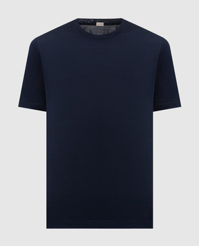 CAPOBIANCO Blue t-shirt with logo patch 20M660MK00