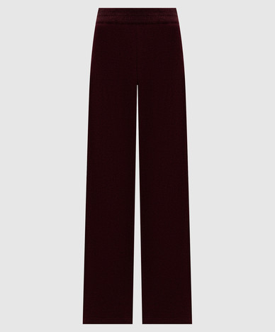 Burgundy flared pants with wool