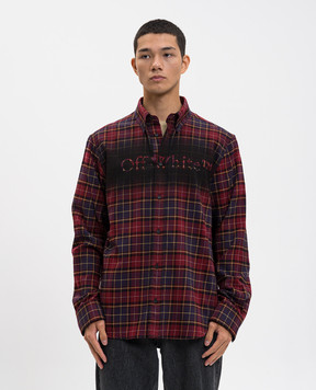Off-White Burgundy checkered shirt 44MGE04MF5F003