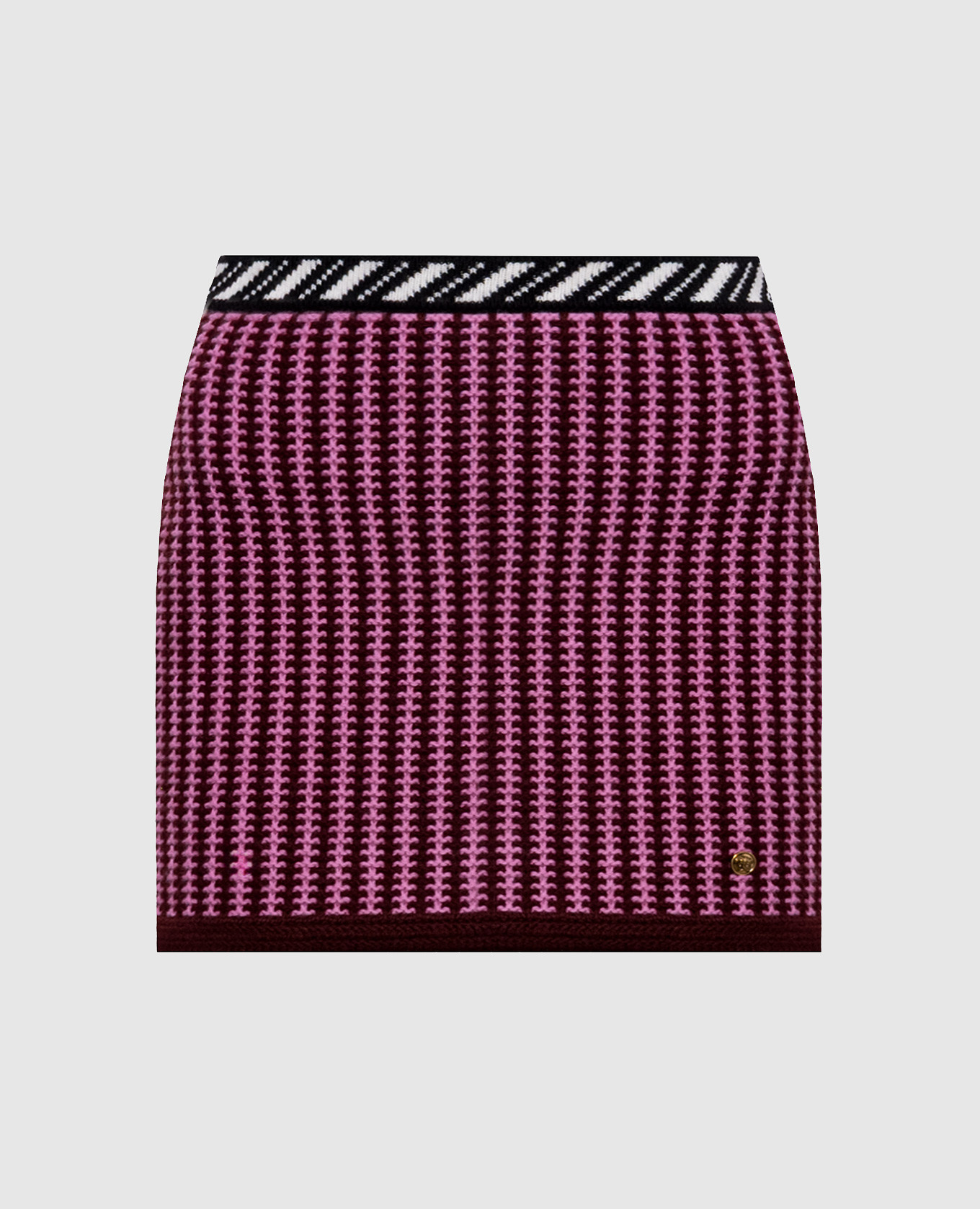 Wool skirt with woven pattern