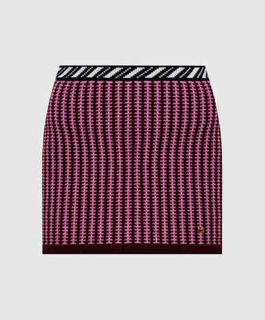 Wool skirt with woven pattern