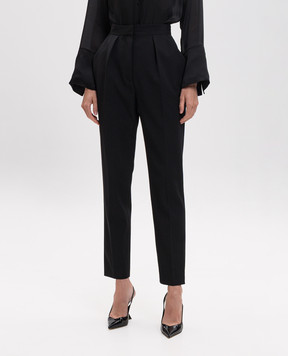 Balmain Black wool high-rise pants GF1PN190WC09