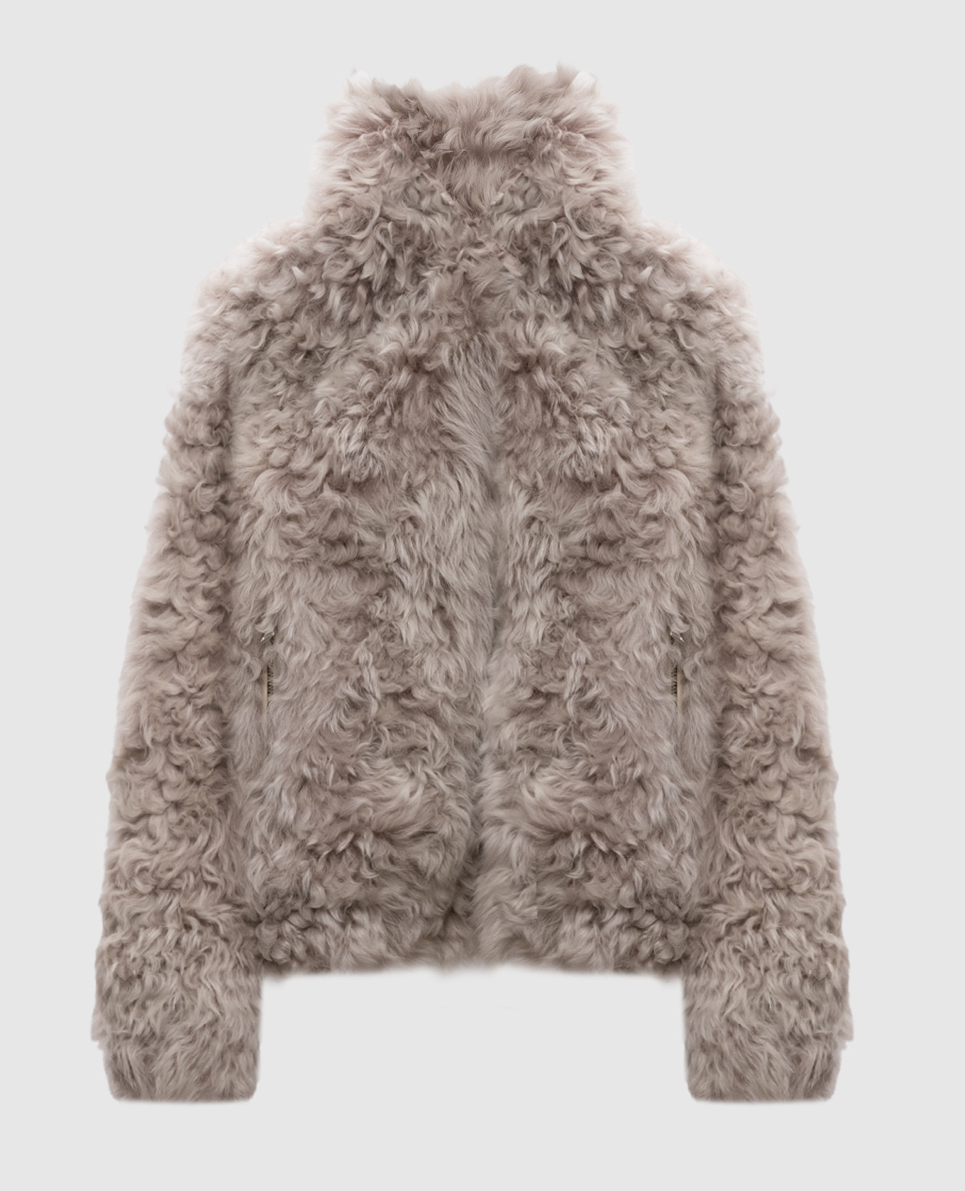 Beige fur coat