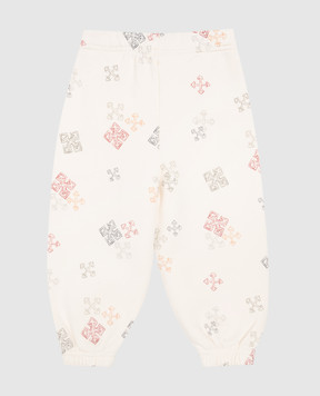 Off-White Children's ivory joggers with logo print 44GXD001F26F002