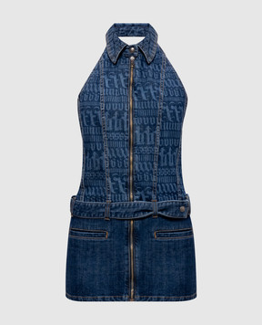 Palm Angels Denim sundress with an open back PWYM015S26DEN001