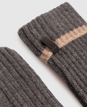 Brunello Cucinelli Gray cashmere gloves M12504999