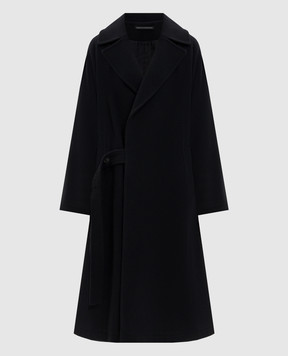 Y`S Yamamoto Black wool coat YVC01125