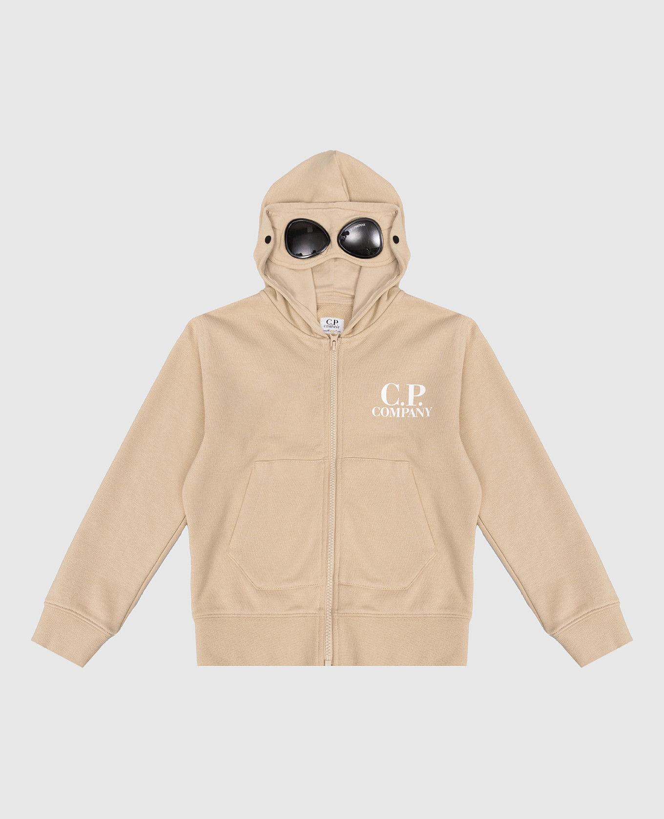 

Children's beige sports jacket with logo print C.P. Company