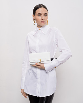 Balmain White leather Shuffle clutch GN1ON259LMTE