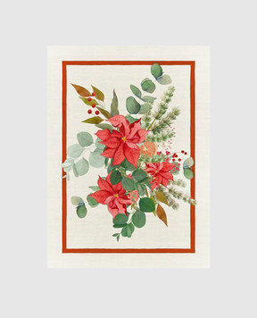 TESSITURA TOSCANA TELERIE Garland Glee white linen kitchen towel NC240031020067