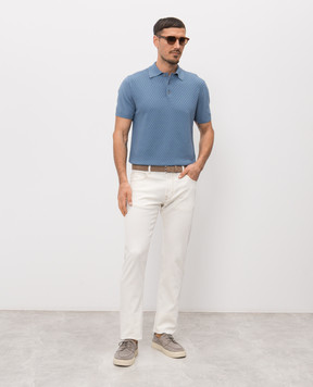 Canali White jeans with logo patch PD0163791729