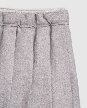 Brunello Cucinelli Children's gray pleated skirt with wool BB122G094A