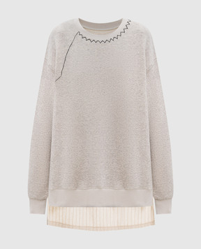 Y`S Yamamoto Beige melange sweatshirt YQT16675