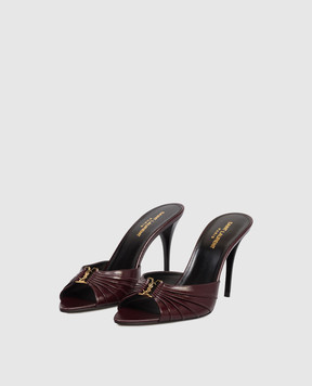 Saint Laurent Burgundy leather mules Babylone 819075AAEHF