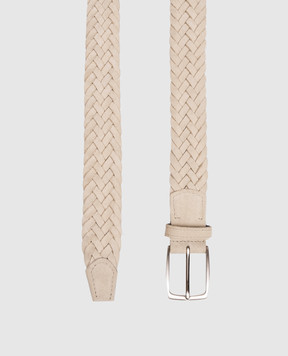 ISAIA Beige suede braided belt FB0047PLF40