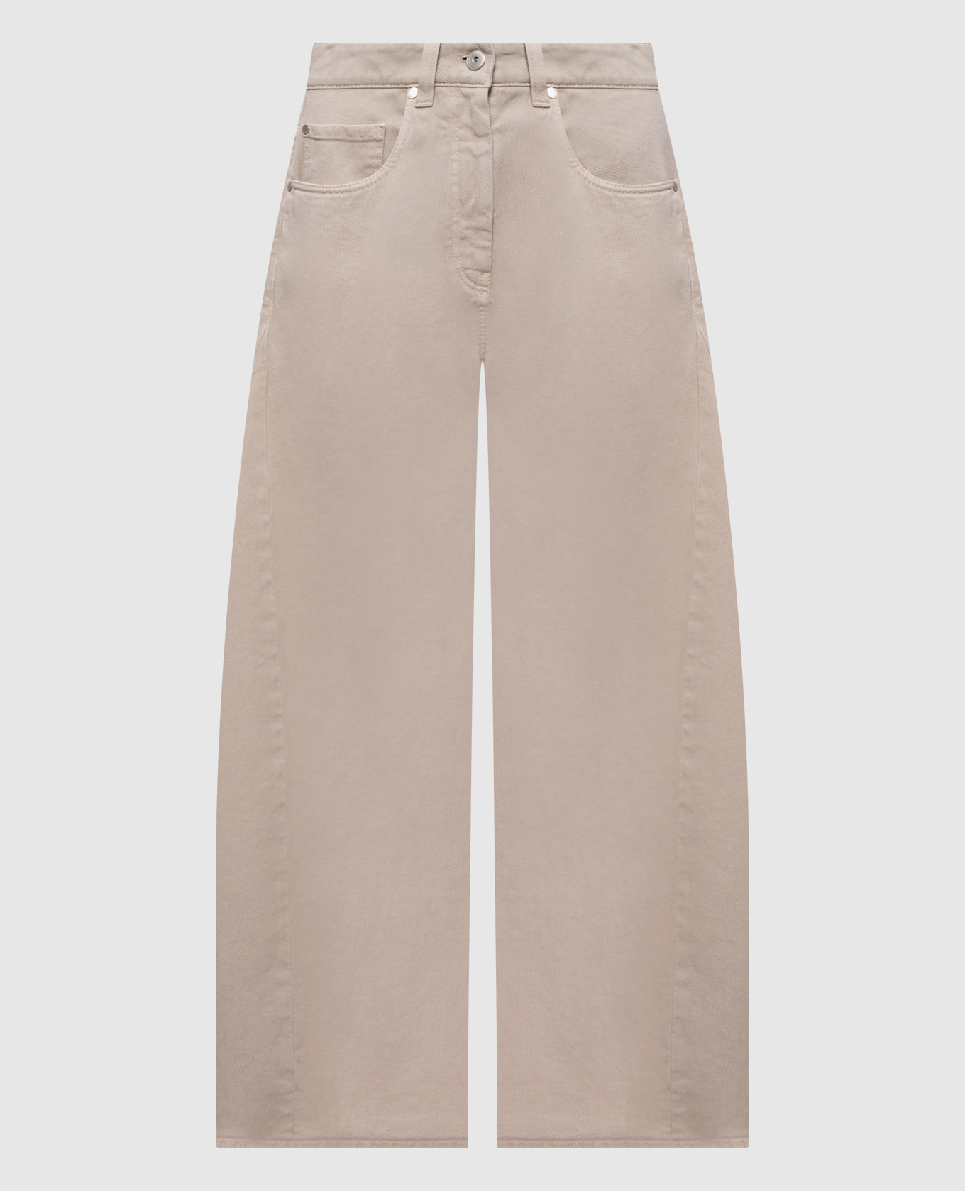 

Beige jeans with logo patch Brunello Cucinelli