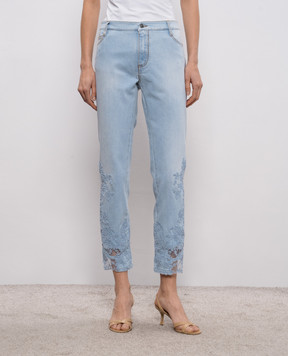 Ermanno Scervino Blue jeans with lace D487P300APTQW