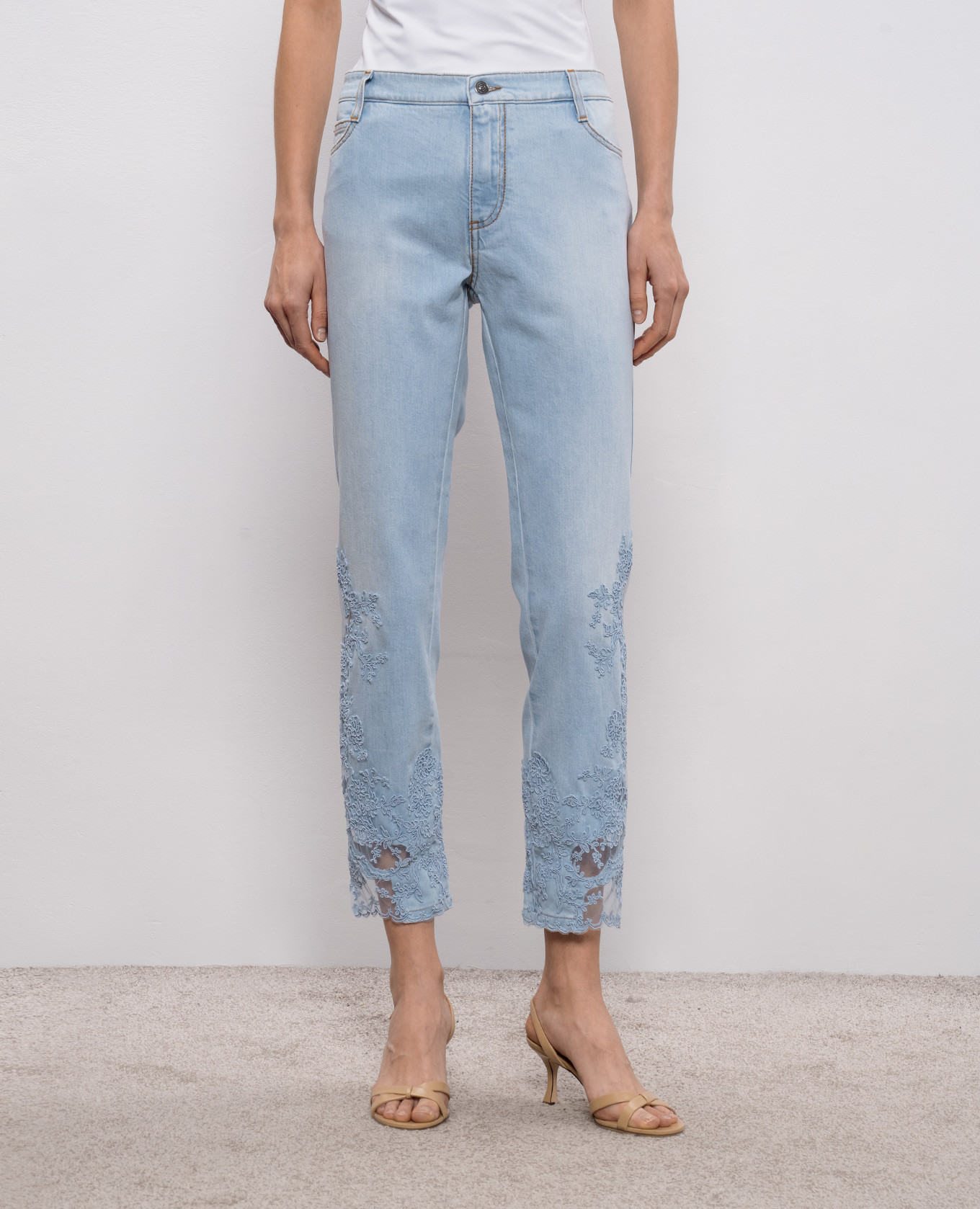 Blue jeans with lace Ermanno Scervino 3
