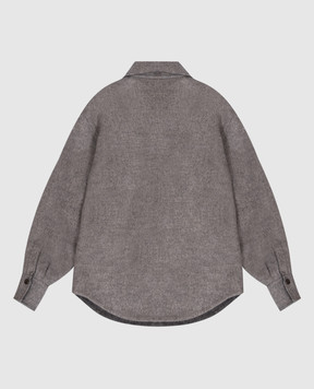 Brunello Cucinelli Children's gray wool jacket with monil chain BD565C437C