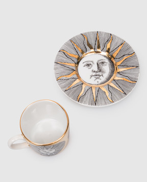Fornasetti Porcelain coffee cup with saucer Sole P20Z288