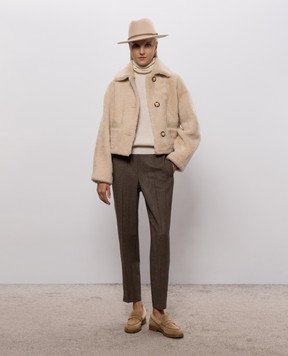 Peserico Beige wool, silk and cashmere sweater S99994F12K09283