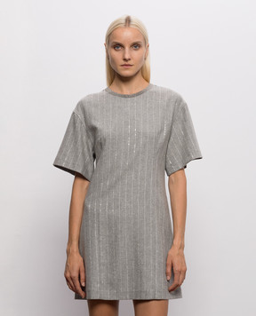 Brunello Cucinelli Gray dress with wool MG576AB4C1