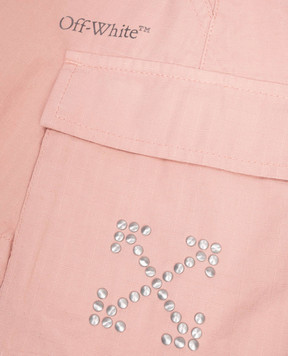 Off-White Children's pink mini skirt with logo print 44GCY001F5F001