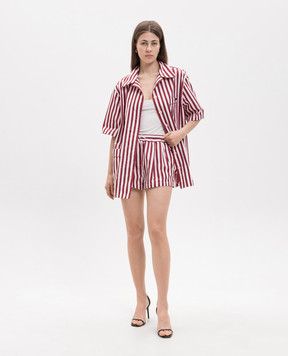 Dolce&Gabbana Burgundy striped shirt F5U29TFR527