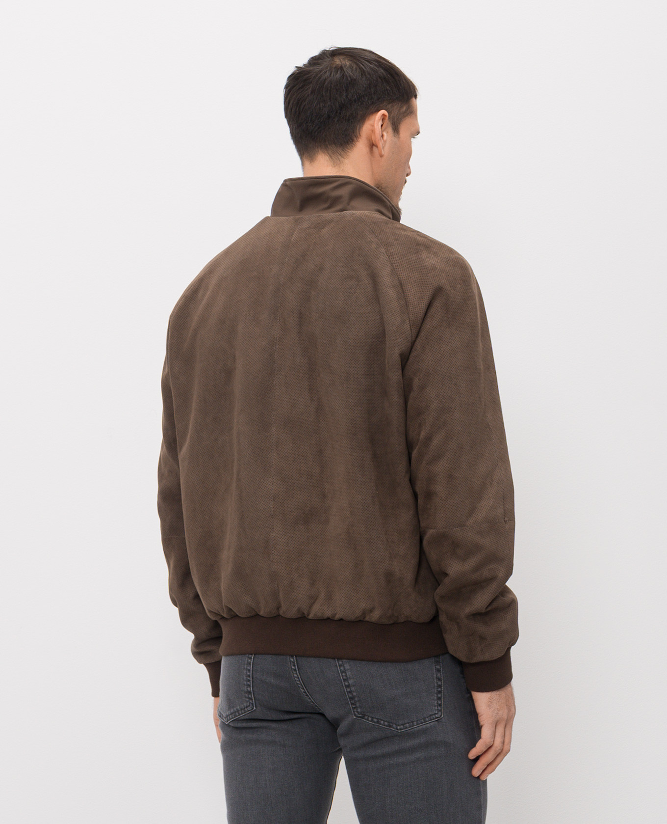 Brown suede combination jacket Canali 4