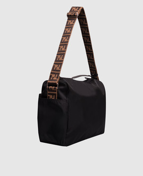 Fendi Black stroller organizer bag with textured logo 7VB014AI9U