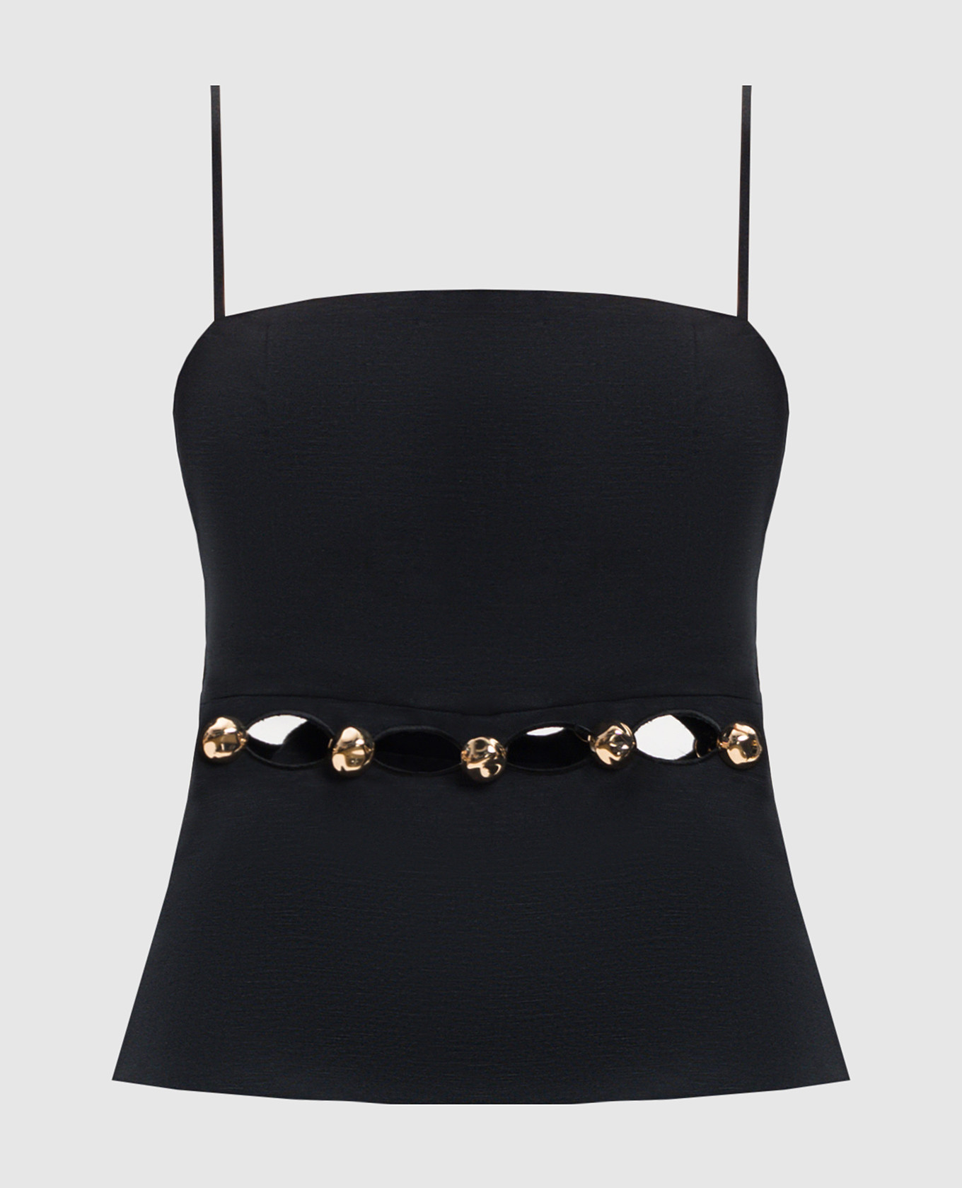 

Black Cruz Studded Linen Top Simkhai