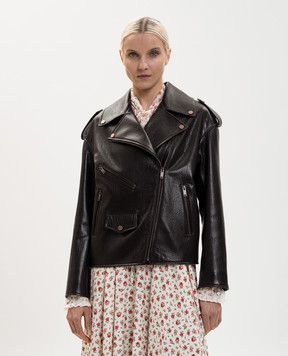 Babe Pay Pls Dark brown leather jacket 2518ARIZONA