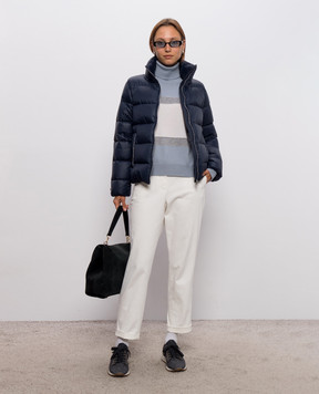 Peserico Blue down jacket with monil chain A2412702200