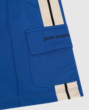 Palm Angels Children's blue cargo shorts PBCL004S26FLE001