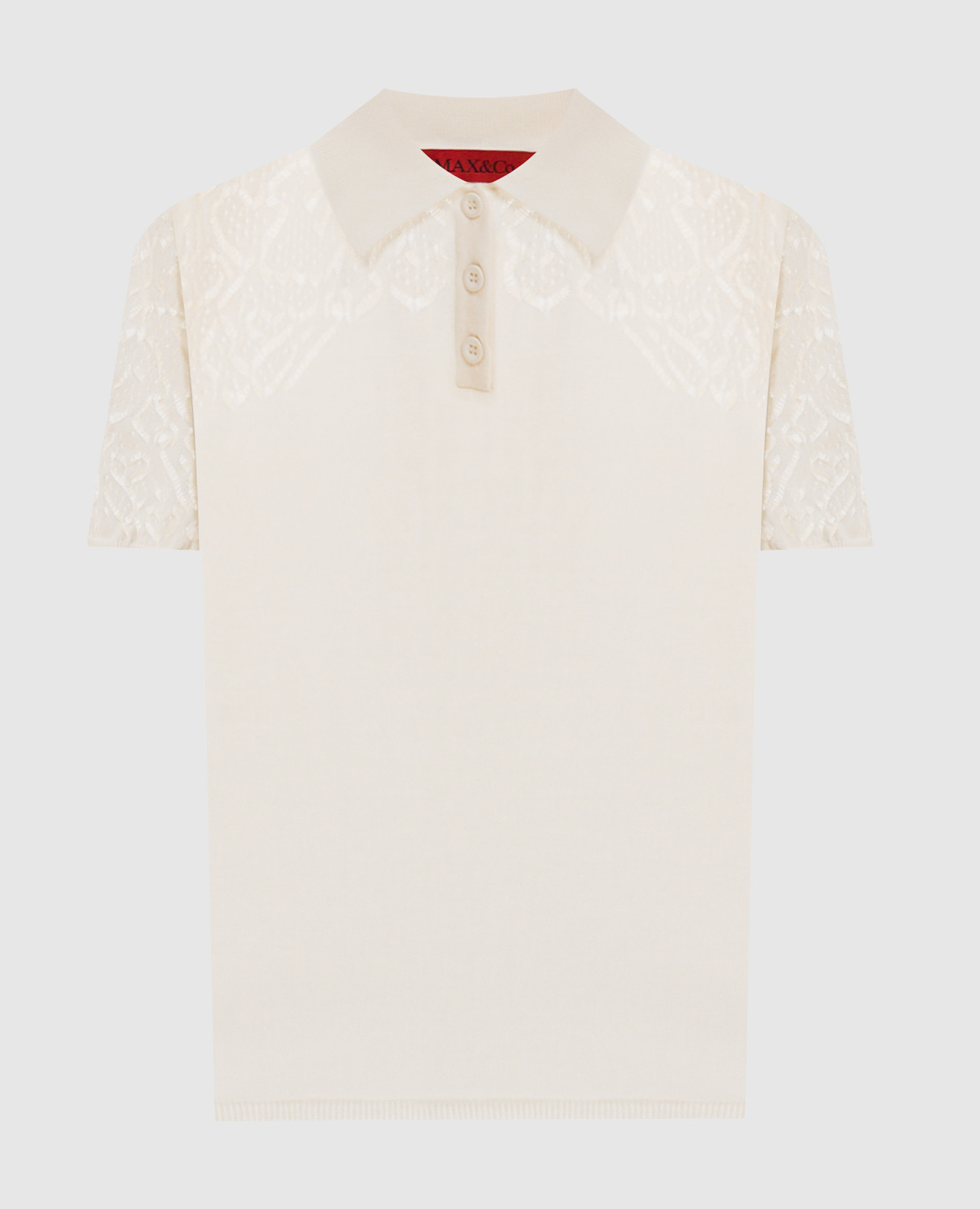 

White polo shirt with openwork embroidery Max & Co