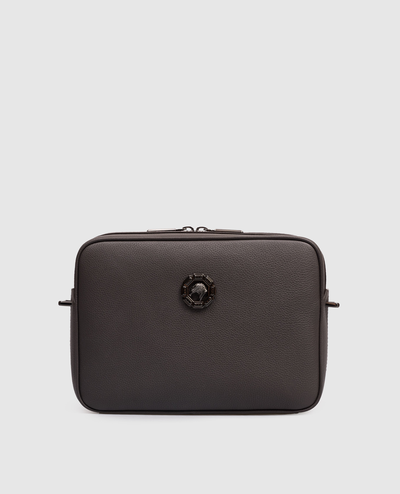 

Brown leather bag with logo emblem Stefano Ricci