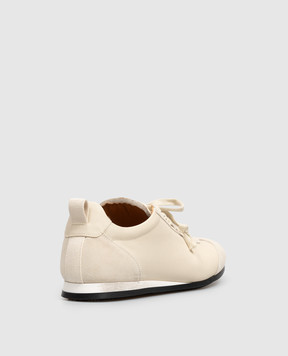 UMA WANG Ivory leather sneakers US9089