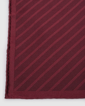 Brunello Cucinelli Burgundy striped silk pachet scarf MI8740091