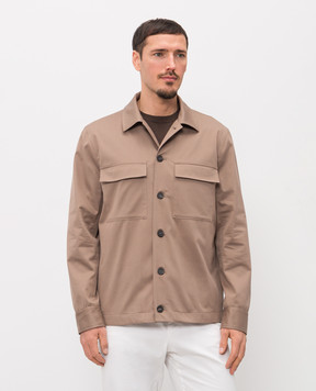 Peserico Brown shirt-style linen jacket R5223808274